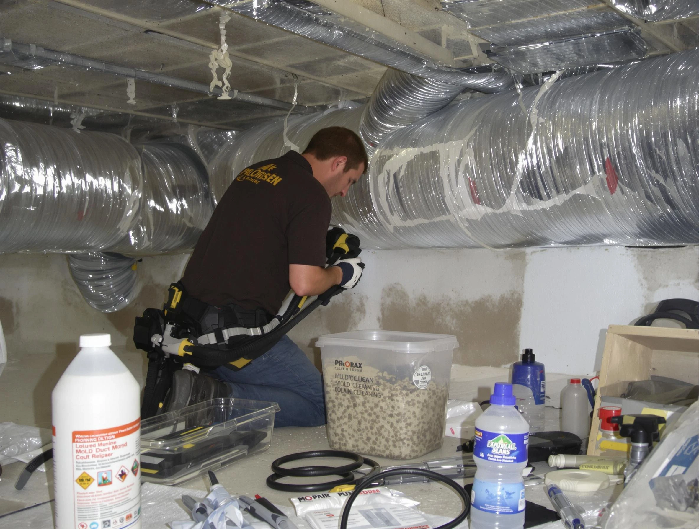 Lake Wilderness Air Duct Cleaning specialist performing professional mold removal from air ducts in Lake Wilderness